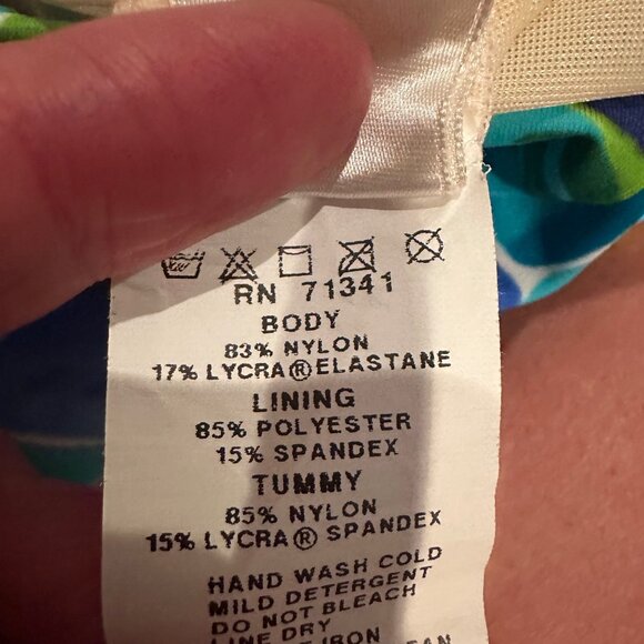 LL BEAN WOMENS BLUE FLORAL SWIM DRESS 10 LONG - Picture 8 of 9